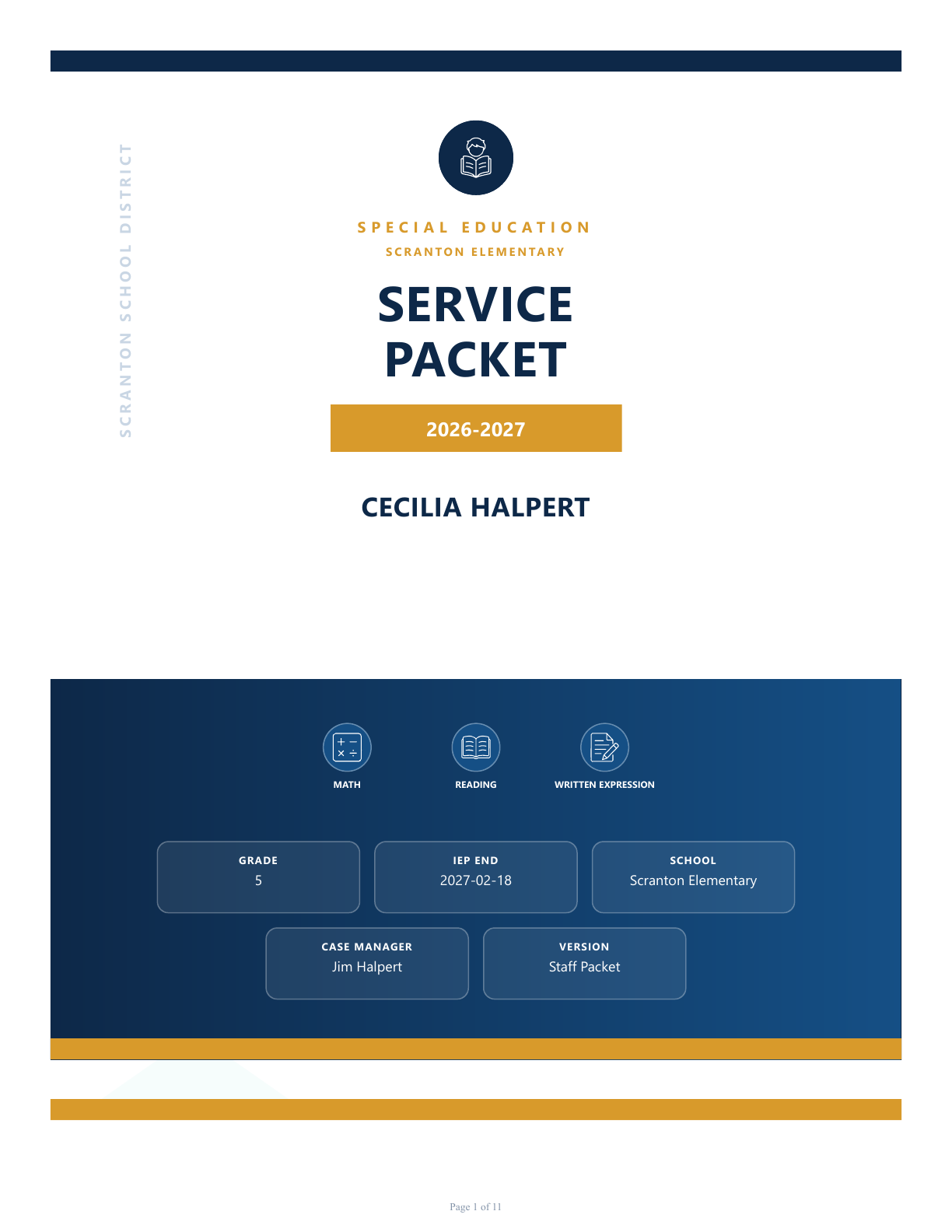 District Branding service packet cover