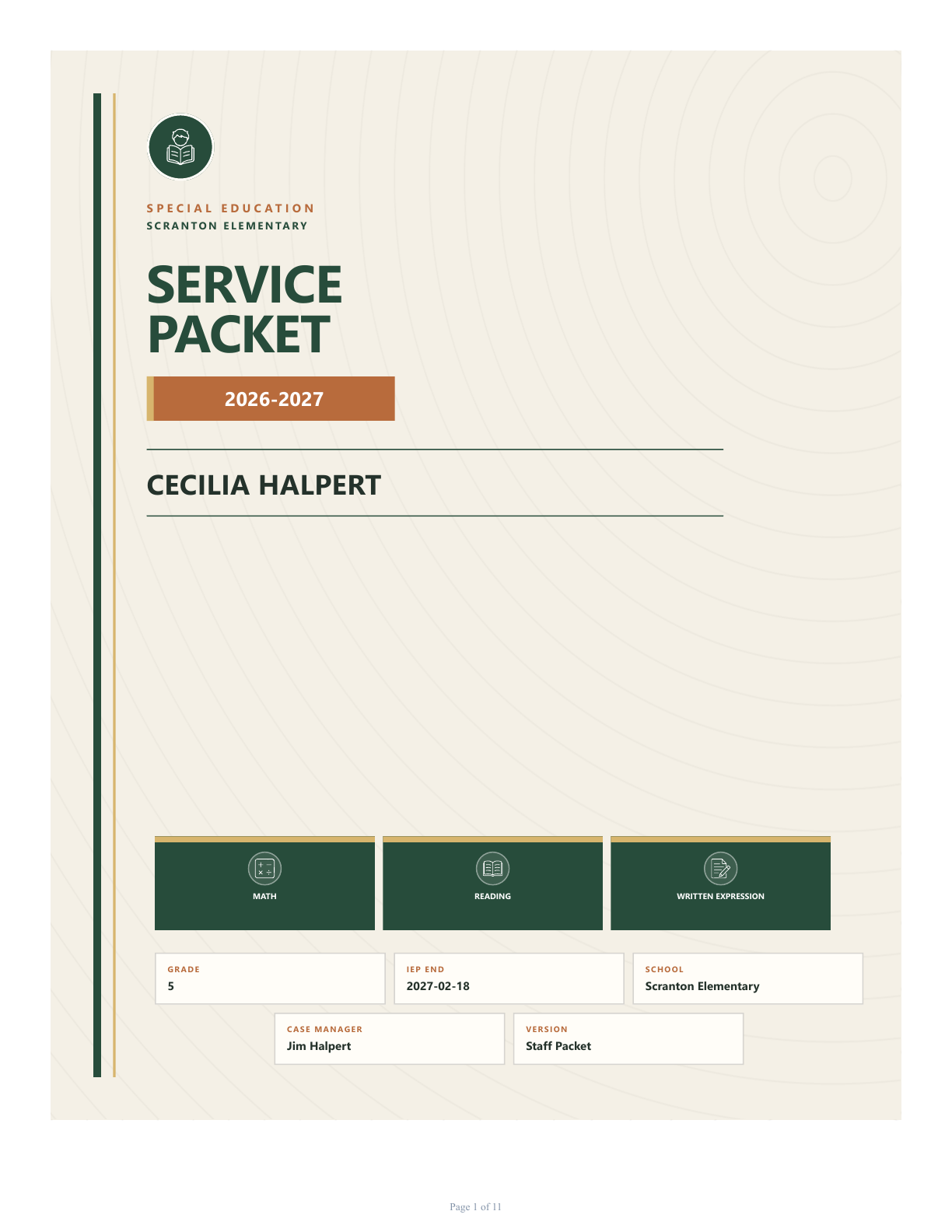 Field Notes packet template