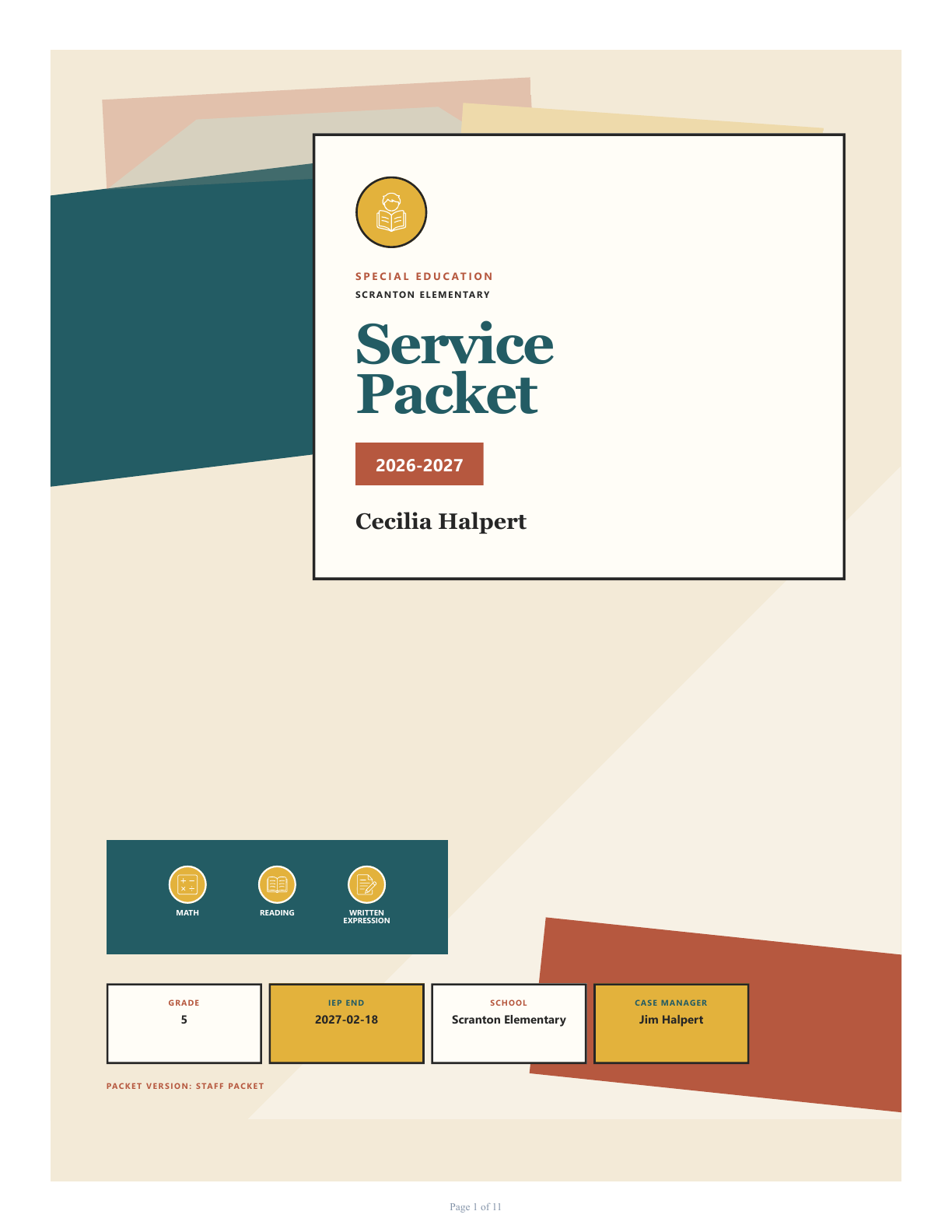 Mid-Century Classroom packet template