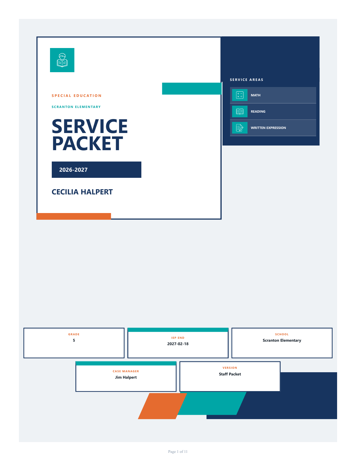 Modular Blocks service packet cover